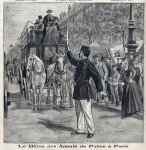 Le bâton des policiers à Paris pour réguler la circulation dans les rues de la capitale, dans "Le Petit Parisien"