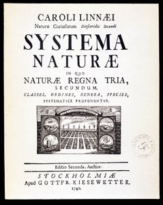 Page de titre « Systema naturae » par Linné - French School