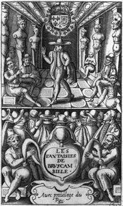 Page de titre de Les Fantaisies de Bruscambille, publié en 1615