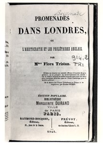 Page de titre de Promenades dans Londres par Flora Tristan, publié à Paris par Raymond-Bocquet et Prévot, 1842 - French School