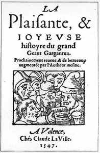 Page de titre de Gargantua par François Rabelais, 1547