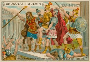 Titus proclamé Empereur, carte de commerce Chocolat Poulain