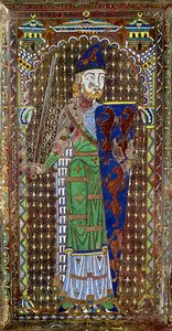 Plaque funéraire de Geoffroy Plantagenêt (1113-51) de la cathédrale Saint-Julien, Le Mans, c.1151-55 - French School