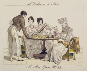Trop de choix, planche 44 de Le Bon Genre, 1827 - French School