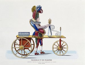 Jouet du Premier Empire: Polichinelle et son vélocipède