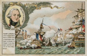 Carte de commerce avec une image du navire Vengeur du Peuple