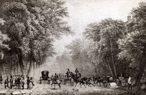 Circulation à Paris, France, au XIXe siècle, vers 1830 - French School