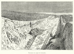 Travaux du canal de Corinthe