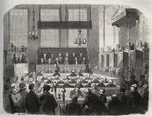 Procès de William Palmer, à la Cour criminelle centrale, mai 1856, pour empoisonnement de John Parsons Cook, à Rugeley