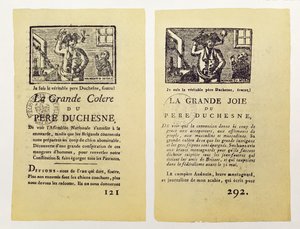 Deux pages de La Grande Colère de Père Duchesne, 1792 - French School