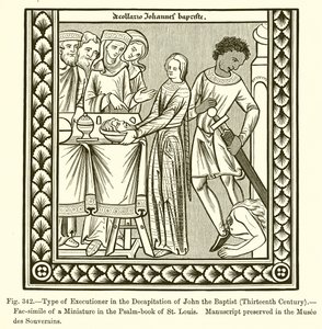 Type de bourreau dans la décapitation de Jean-Baptiste - French School