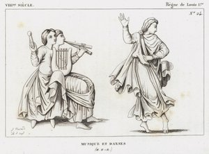 VIII Siècle, Règne de Louis Ier, Musique et Danses (gravure)