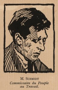 Vassili Schmidt, homme politique révolutionnaire bolchevique russe et commissaire du peuple au travail (lithographie)