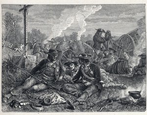 Guerres de Vendée (1793-1796) : campement des insurgés vendéens. - French School