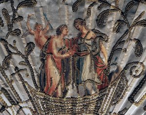 Vénus et Junon, détail de la feuille de soie d