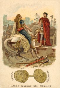Vercingétorix se soumettant à Jules César, 52 av. J.-C. - French School