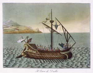 Vue de Corvus, grue navale, utilisée par G. Duillus, 1796 - French School