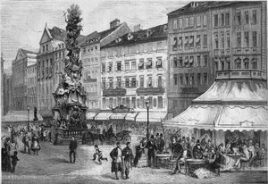 Vue du "Graben" dans le centre-ville de Vienne, Autriche - French School