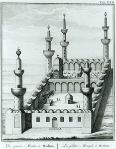 Vue de la Grande Mosquée de Médine avant la profanation des tombes par la secte wahhabite, de Description de l