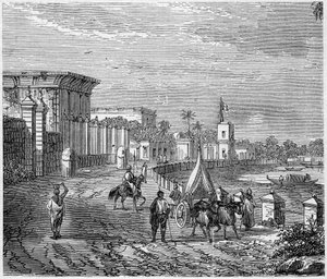 Vue de la ville de Chandernagor, Inde