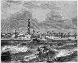 Vue de la ville de Pondichéry, Inde