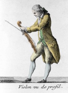 Violon vu de profil. Gravure de la fin du XVIIIe siècle. - French School
