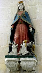 Vierge protégeant le clergé (pierre polychrome)