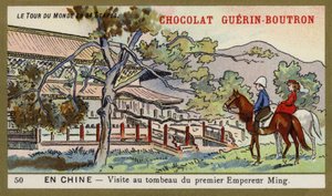 Visite à la tombe du premier empereur Ming, Chine - French School