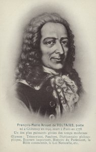 Voltaire (1694-1778), écrivain, philosophe et dramaturge français (litho)