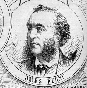 Guerre de 1870 - Gouvernement de la Défense nationale : portrait de Jules Ferry, membre du gouvernement provisoire de 1870. Gravure dans "Le Monde Illustré" n°706 du 22 octobre