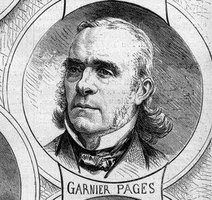 Guerre de 1870 - Gouvernement de la Défense nationale : portrait de Louis Antoine Garnier-Pagès, membre du gouvernement provisoire de 1870. Gravure dans "Le Monde Illustré" n°706 du 22 octobre