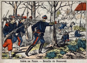 Guerre de 1870 entre la France et la Prusse : Bataille de Buzenval dans la région parisienne le 19/01/1871 - French School