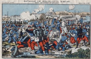 Guerre de 1870 entre la France et la Prusse. Bataille de Gravelotte (ou bataille de Saint Privat), août 1870.