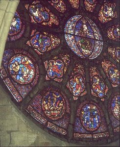 Rosace ouest, détail du Jugement Dernier, c.1225 (vitrail) - French School