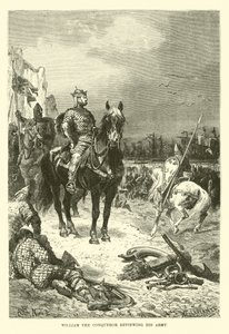 Guillaume le Conquérant passant en revue son armée - French School