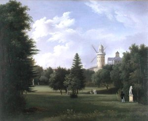 Moulin à vent à la Folie-Beaujon à Paris, vers 1830 (huile sur toile)