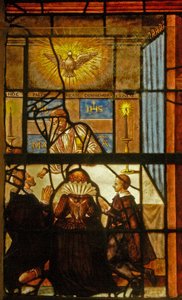 Fenêtre Charnier-6 représentant Pâques et la Sainte Communion - French School