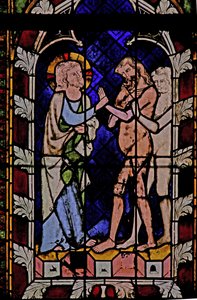 Fenêtre N-chapA représentant le Christ à la Descente aux Enfers - French School