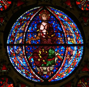 Fenêtre Ww représentant le Christ du Jugement Dernier