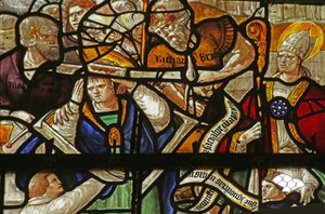 Vitrail représentant le meurtre de Saint Thomas Becket - French School