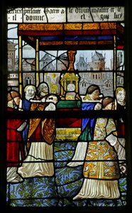 Vitrail représentant une procession du Saint-Sacrement (détail), 1530 - French School