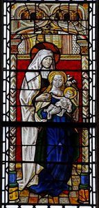 Fenêtre s3 représentant Sainte Anne avec la Vierge et l