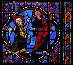 Fenêtre w02 représentant une scène de Résurrection : Noli Me Tangere
