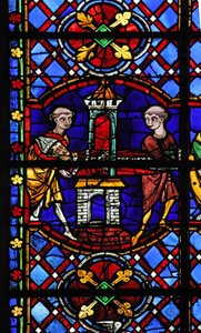 Fenêtre w08 représentant les reliques de Saint Martin sont volées
