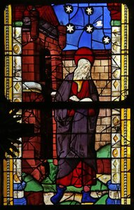 Fenêtre w0 représentant Joachim avec une de ses brebis