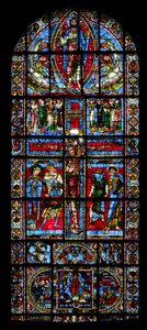Fenêtre w0 représentant la Crucifixion - French School
