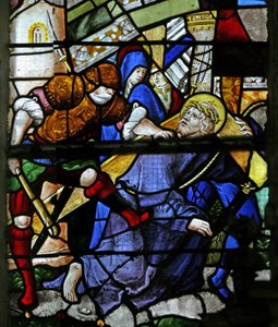 Fenêtre w0 représentant la Via Crucis - French School