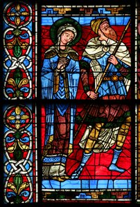 Fenêtre w0 représentant la Vierge Marie et le centurion Longinius