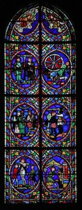 Fenêtre w.101 représentant des scènes de la vie de Saint Pantaléon