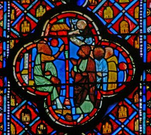 Ézéchiel parle à une foule à la porte du temple - French School